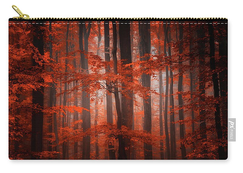 Forest Carry-all Pouch featuring the photograph Red Parallel Universe by Philippe Sainte-Laudy