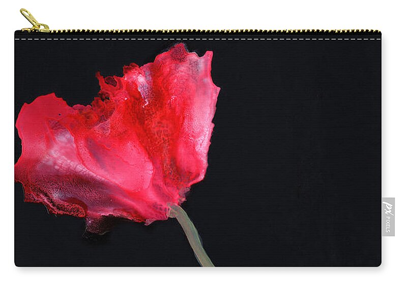 Red Poppy Carry-all Pouch featuring the painting Red Poppy by Charlene Fuhrman-Schulz