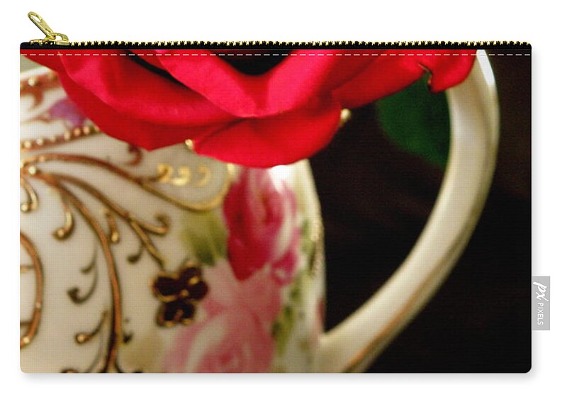 Rose Zip Pouch featuring the photograph Red Red Rose by Lainie Wrightson