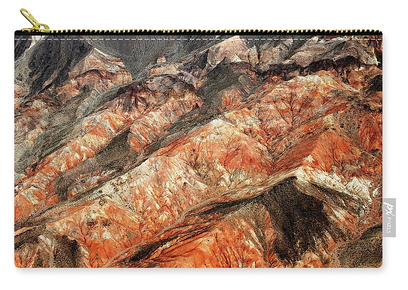 Abstract Zip Pouch featuring the photograph Red Ridges by Debbie Oppermann