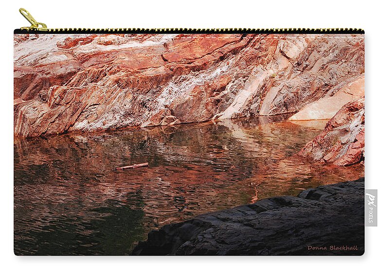 Yuba River Zip Pouch featuring the photograph Red River by Donna Blackhall