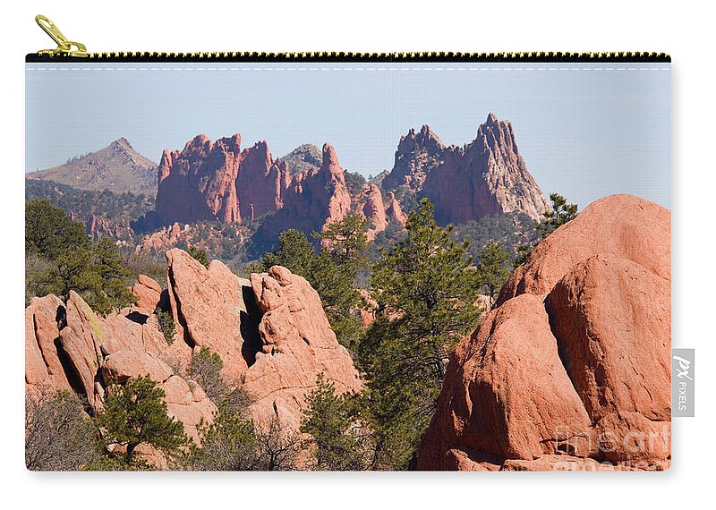 Garden Of The Gods Zip Pouch featuring the photograph Red Rock Canyon Open Space Park and Garden of the Gods by Steven Krull