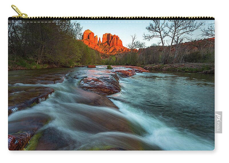 Sedona Zip Pouch featuring the photograph Red Rock Cascade by Darren White