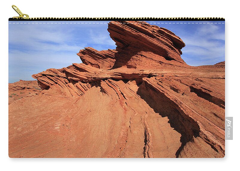 Textures Zip Pouch featuring the photograph Red Rock Sculpture by Aidan Moran