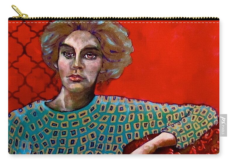 Woman Zip Pouch featuring the painting Red Room by Barbara O'Toole
