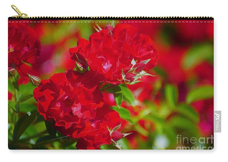 Red Zip Pouch featuring the photograph Red Roses by Merle Grenz