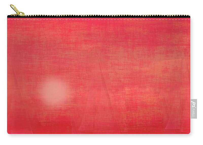 Red Zip Pouch featuring the painting Red Sails in the Sunset Abstract by David Dehner