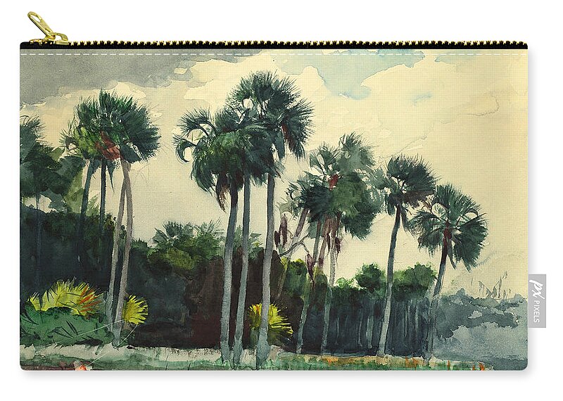 19th Century American Painters Zip Pouch featuring the painting Red Shirt Homosassa Florida by Winslow Homer