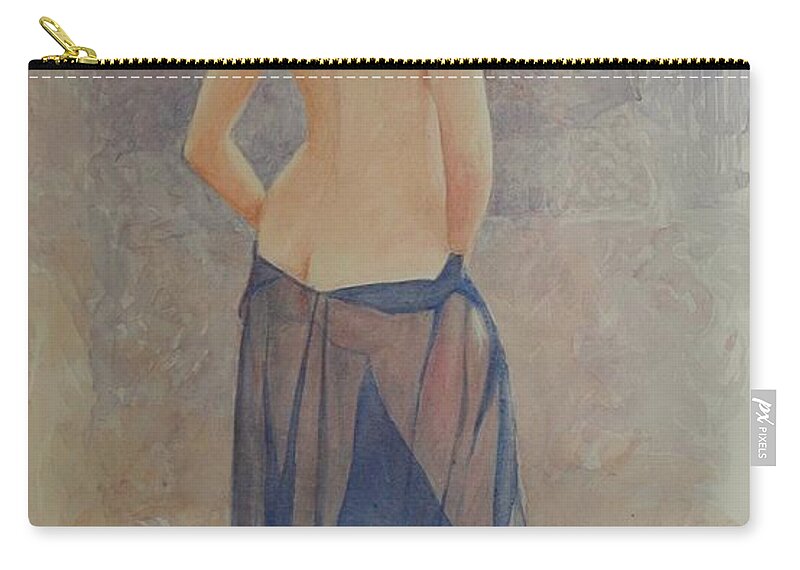Erotic Carry-all Pouch featuring the painting Red Shoe by David Ladmore