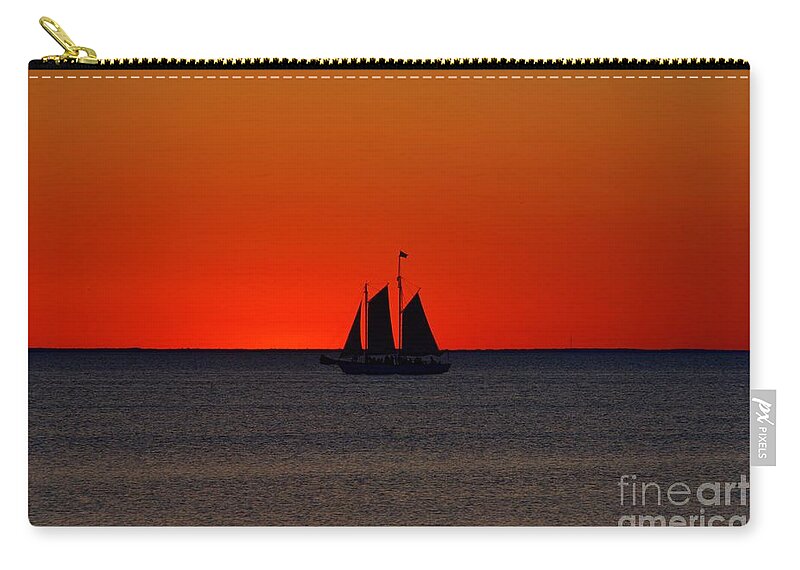 Red Zip Pouch featuring the photograph Red Skies by John Fabina