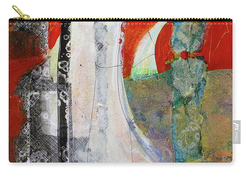 Red Zip Pouch featuring the painting Red Sky by Carole Johnson