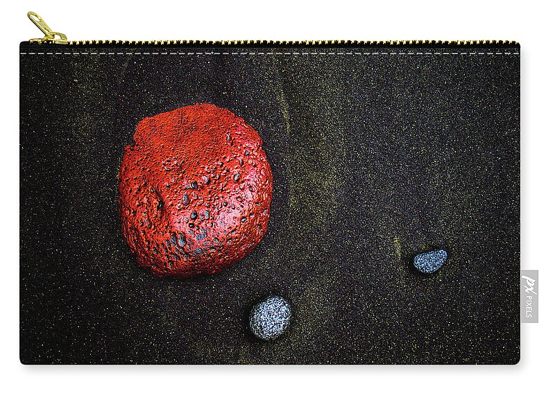 Pololu Valley Zip Pouch featuring the photograph Red Stone at Pololu Valley by Christopher Johnson