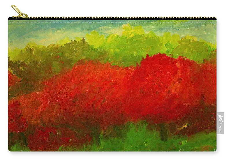 Cherries Carry-all Pouch featuring the painting Red Sweet Cherry Trees by Julie Lueders 