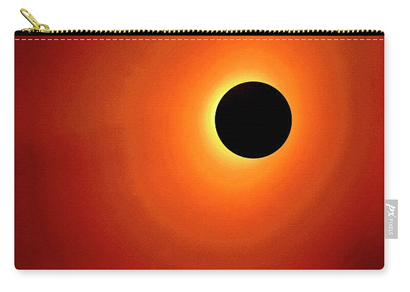 Total Solar Eclipse Zip Pouch featuring the painting Red Totality by Tanya Filichkin