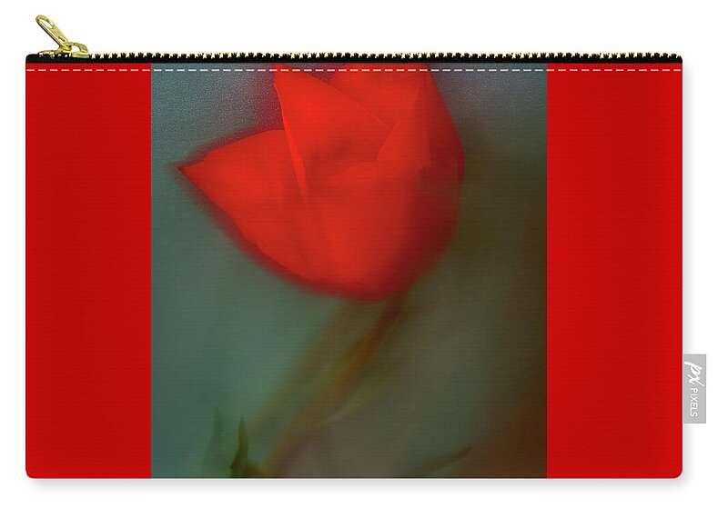 Floral Zip Pouch featuring the photograph Red Tulip. by Alexander Vinogradov