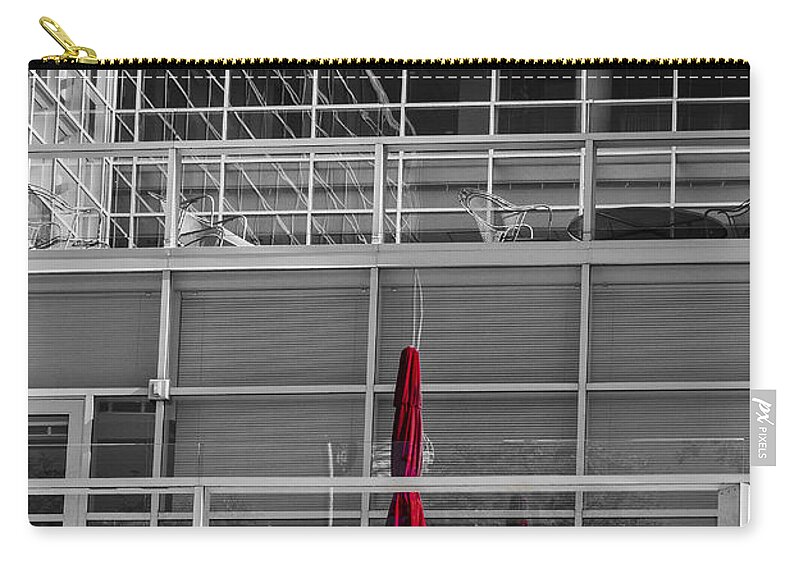 Farmers Market Zip Pouch featuring the photograph Red Umbrella - Madison Wisconsin by Steven Ralser
