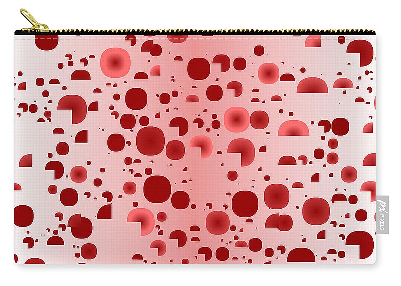 Rithmart Abstract Red Organic Random Computer Digital Shapes Abstract Predominantly Red Zip Pouch featuring the digital art Red.835 by Gareth Lewis