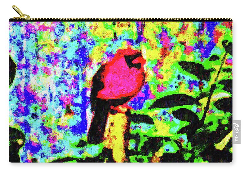 Chromatic Poetics Carry-all Pouch featuring the digital art Redbird Dreaming about Why Love is Always Important by Aberjhani