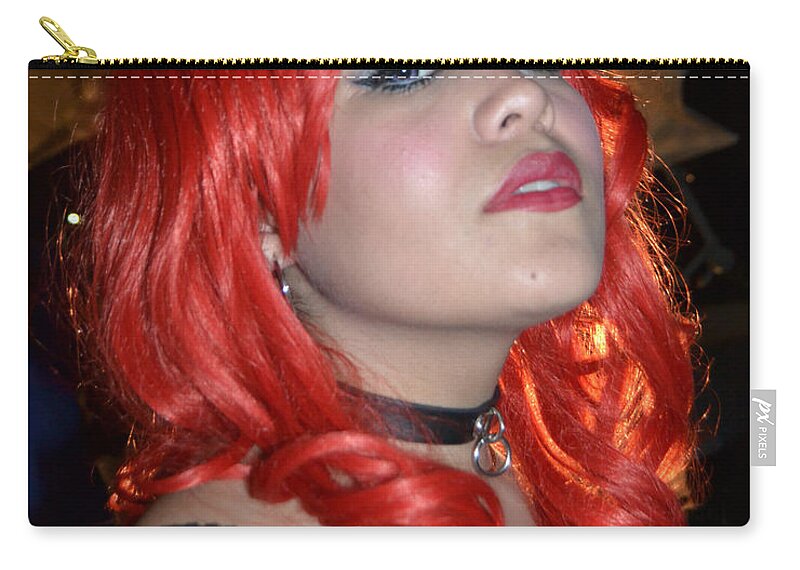 Female Zip Pouch featuring the photograph Redhead Model AG Five by Heather Kirk