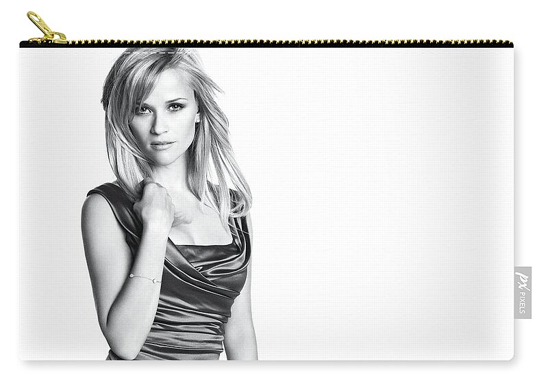 Reese Witherspoon Zip Pouch featuring the digital art Reese Witherspoon by Maye Loeser
