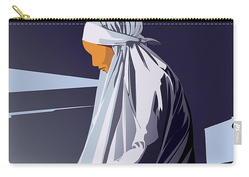 Muslim Zip Pouch featuring the digital art Reflection at Fajr by Scheme Of Things Graphics