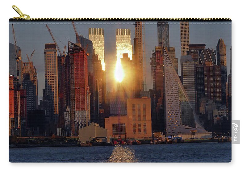 Sunset Zip Pouch featuring the photograph Reflected Sunset by Leon deVose