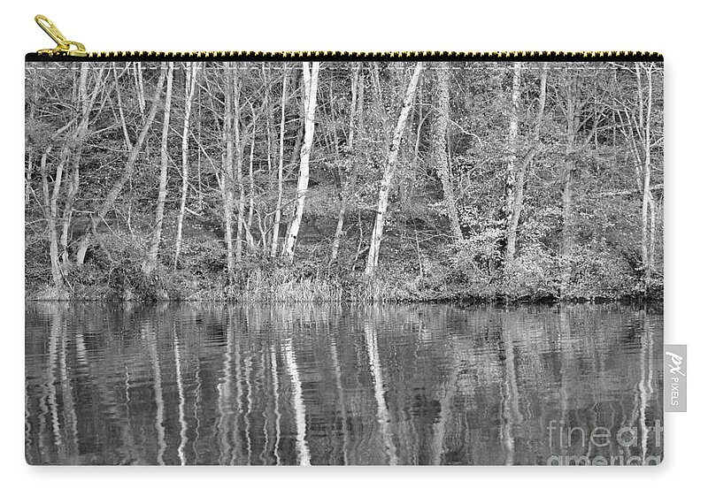 Reflected Trees Tree Zip Pouch featuring the photograph Reflected Tree Trunks by Julia Gavin