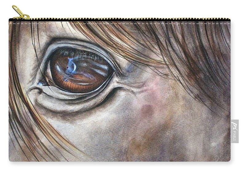 Horse Zip Pouch featuring the painting Reflection of a Painted Pony by Mary McCullah