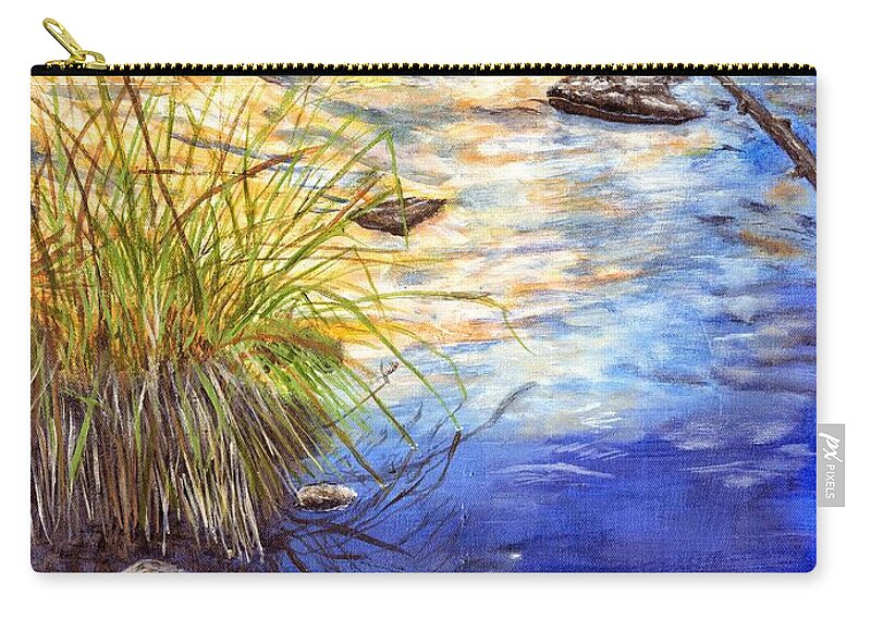 Acrylic Painting Zip Pouch featuring the painting Reflection of El Capitan Painting by Timothy Hacker