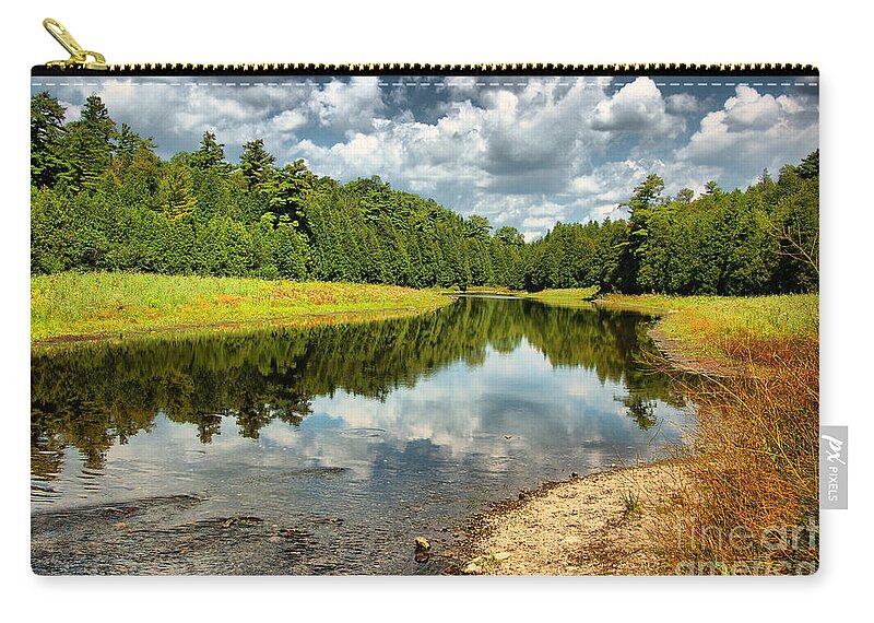 Cloud Zip Pouch featuring the photograph Reflection of Nature by Joe Ng