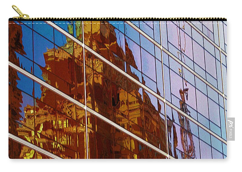 Susan Vineyard Zip Pouch featuring the photograph Reflection of the Past - Tulsa by Susan Vineyard