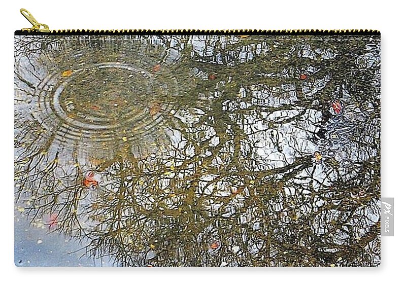 Wanderlust Zip Pouch featuring the photograph #reflection On A Cold #rainy #winter by Austin Tuxedo Cat