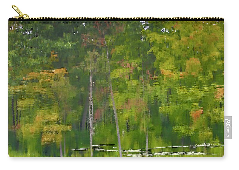 Gary Hall Zip Pouch featuring the photograph Reflection on Muskrat Pond by Gary Hall