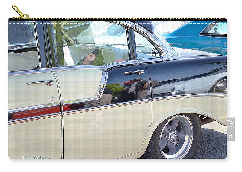 Vintage Car Zip Pouch featuring the photograph Reflections at the Car Show 3 by Kae Cheatham
