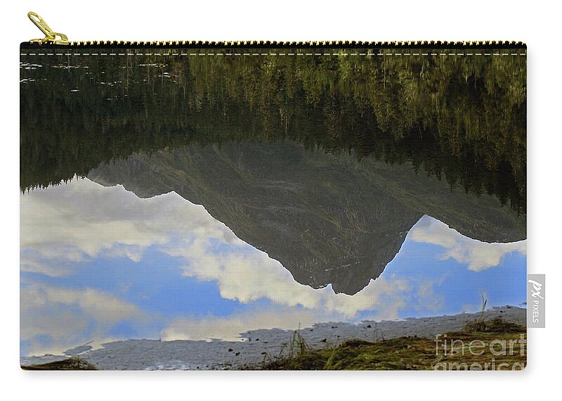 Starrigavan Estuary Zip Pouch featuring the photograph Reflections In Starrigavan Estuary-Signed-#39401 by J L Woody Wooden