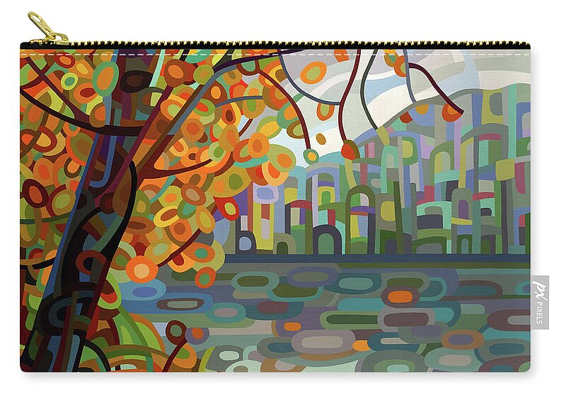 Fine Art Carry-all Pouch featuring the painting Reflections by Mandy Budan