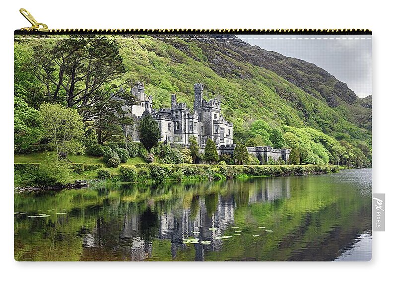 2016 Zip Pouch featuring the photograph Reflections of Kylemore Abbey by Chris Buff