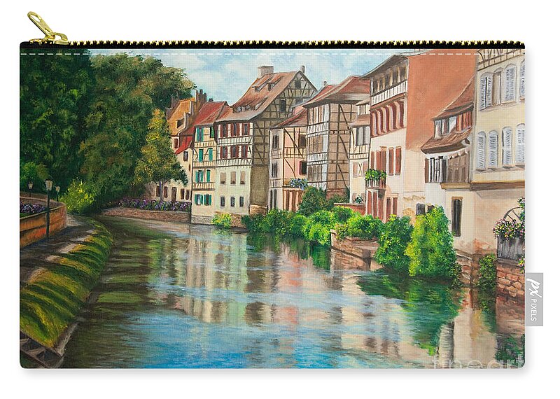 Strasbourg France Art Carry-all Pouch featuring the painting Reflections Of Strasbourg by Charlotte Blanchard