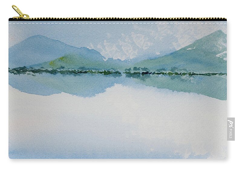 Australia Zip Pouch featuring the painting Reflections of the skies and mountains surrounding Bathurst Harbour by Dorothy Darden