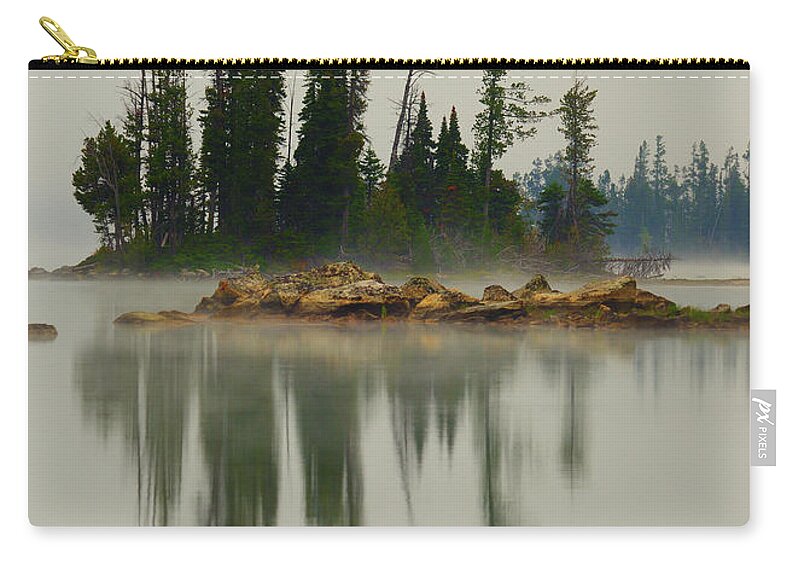 Leigh Lake Zip Pouch featuring the photograph Reflections On Negative Space by Greg Norrell