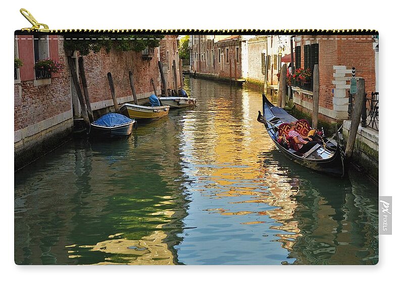 Venice Zip Pouch featuring the photograph Reflections On The Canal by Marla McPherson