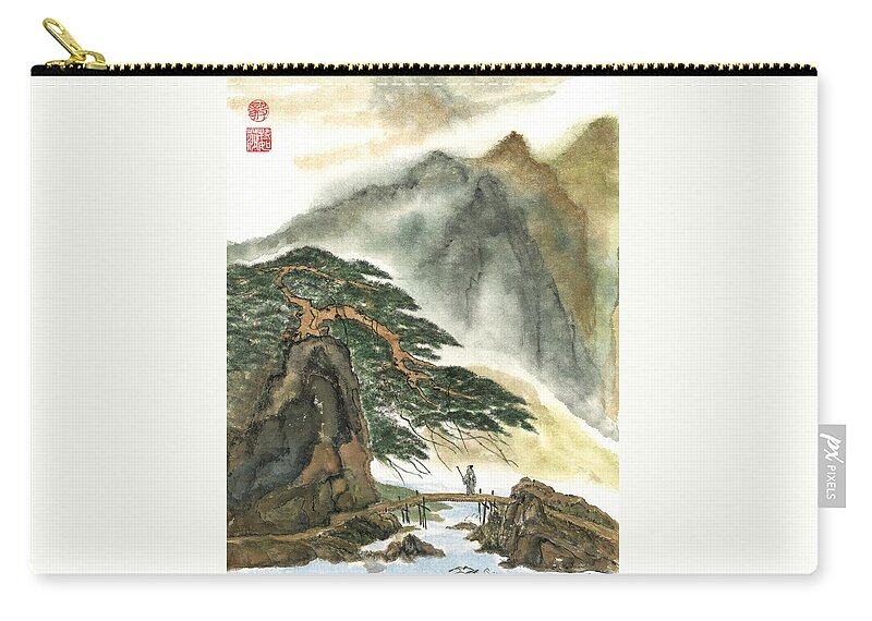 Landscape Zip Pouch featuring the painting Reflections by Terri Harris