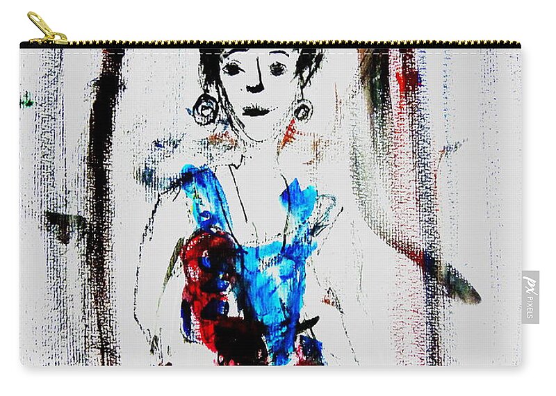  Zip Pouch featuring the painting Reflextion by Wanvisa Klawklean