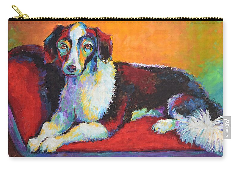 Pet Zip Pouch featuring the painting Regal Puppy by Jyotika Shroff