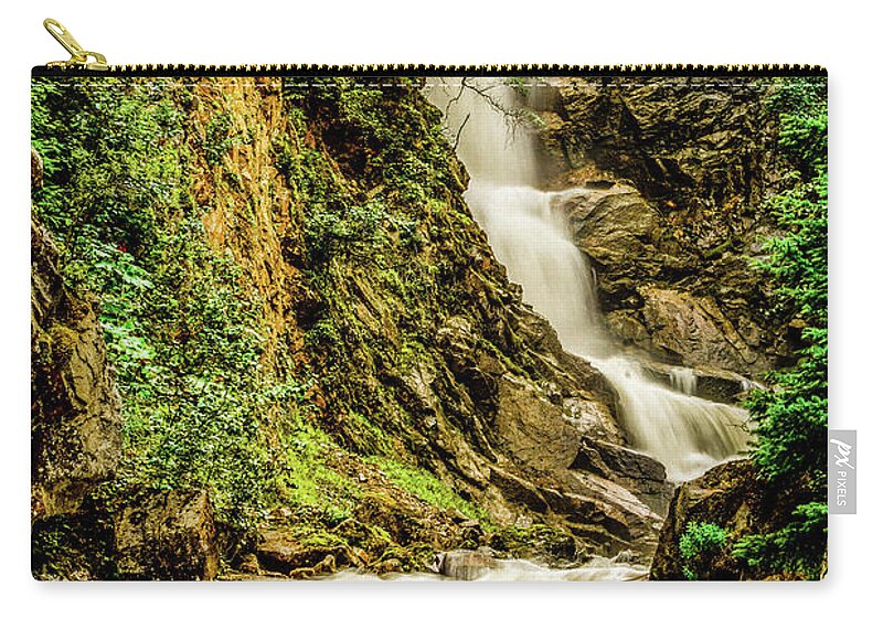 Waterfall Zip Pouch featuring the photograph Reid Falls by Jason Brooks