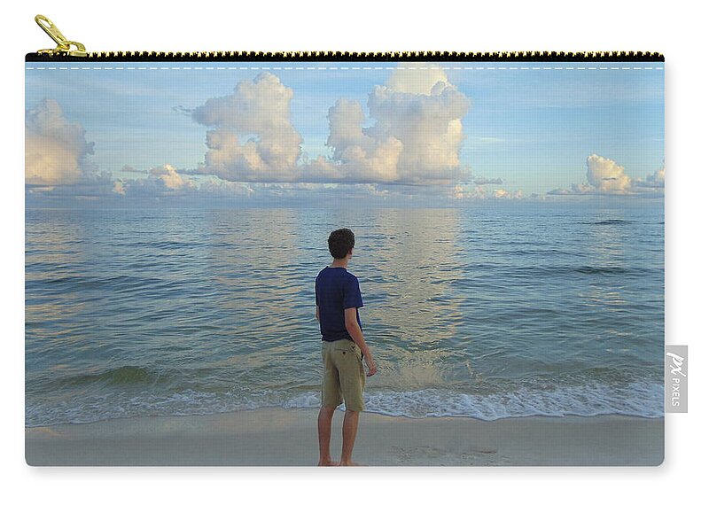 Beach Zip Pouch featuring the photograph Relaxing by the ocean by Richie Parks