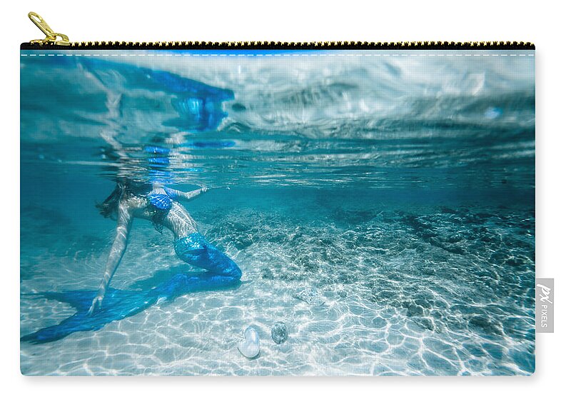 Mermaids Zip Pouch featuring the photograph Relaxing Mermaid by Leonardo Dale