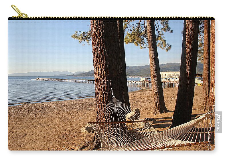 Relax Zip Pouch featuring the photograph Relaxing on Lake Tahoe by Pat Cook