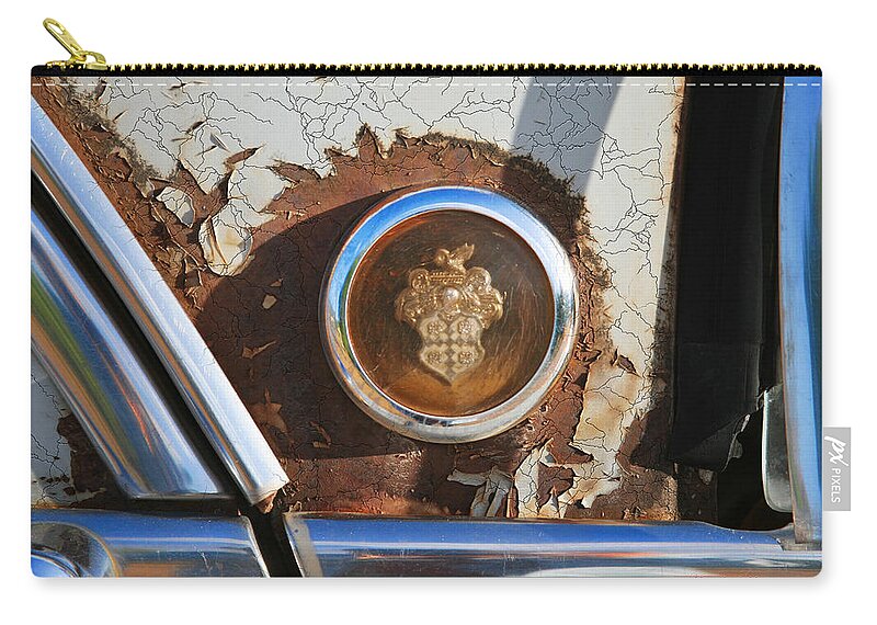Corrosion Zip Pouch featuring the photograph Relic in the rust by Micah Offman