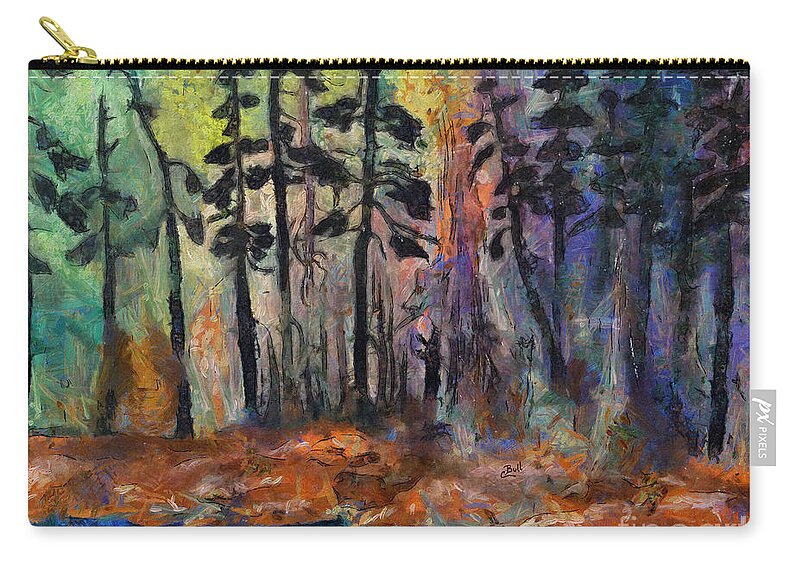 Trees Zip Pouch featuring the painting Remember Me by Claire Bull
